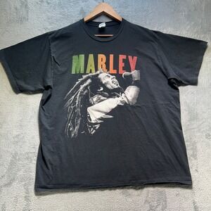 Bob Marley Graphic T-Shirt Mens 3XL Black Reggae Rasta Music Tee Short Sleeve